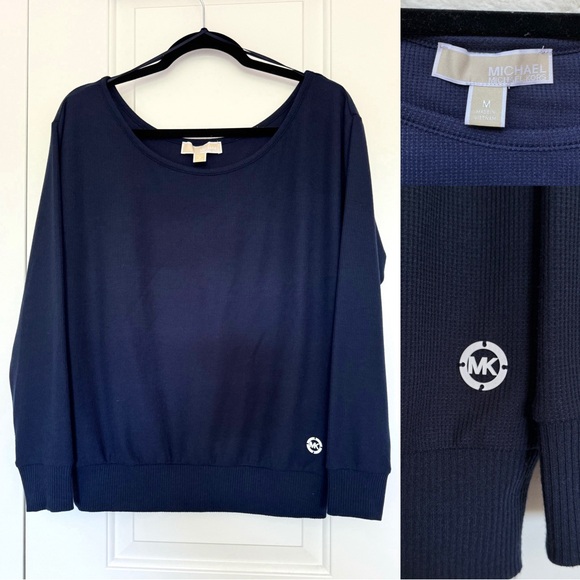 Michael Kors Sweaters - Michael Kors Navy Blue Long Sleeves Pullover Sweater Top